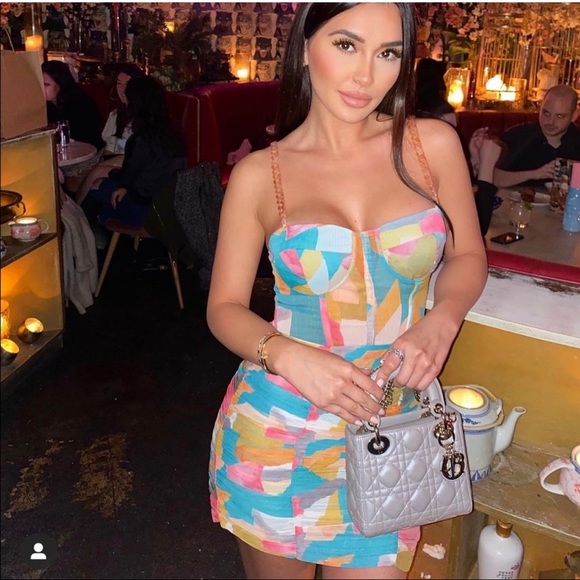 ZARA Chain Strap Multicolored Printed Dress - Picture 2 of 13